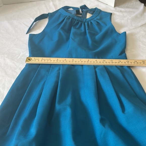 J. Crew Blue Pleated Halter Sheath Dress - Picture 7 of 9